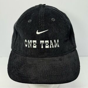 Nike One Team Black Corduroy Dad Hat Adjustable Strapback Team Issued NEW Preppy